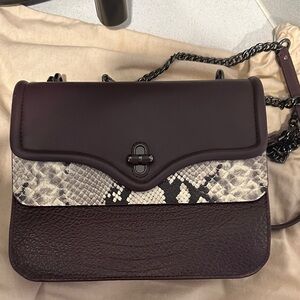 Rebecca Minkoff Burgundy and Snake Print Women's crossbody bag